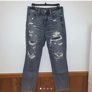 American Eagle Ripped High Rise Tom Girl Jeans